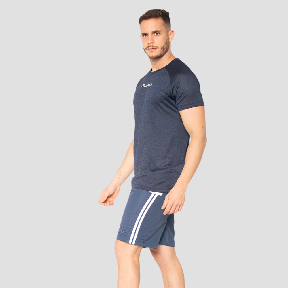 Camiseta Dry Fit New Fluid Mescla Marinho