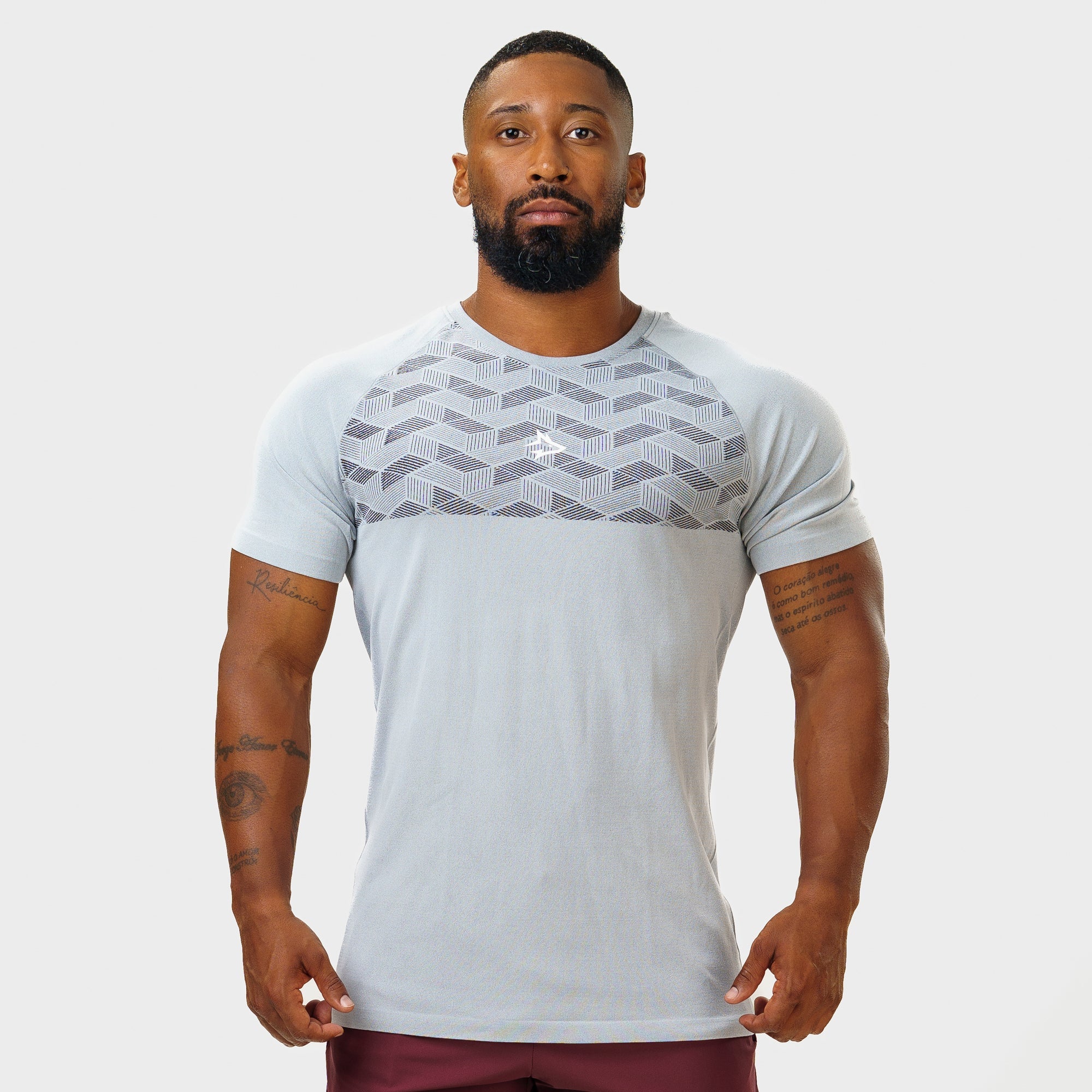 Camiseta Apex Dry Holographic Cinza Gelo - Sem Costura