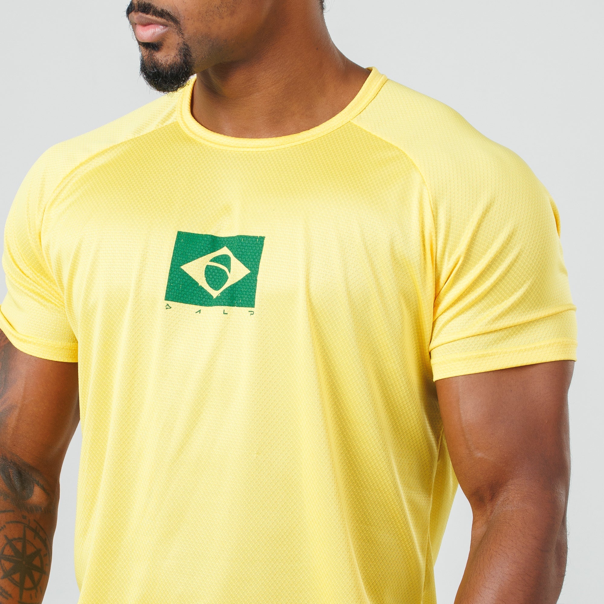 Camiseta Dry Fit Brasão Amarelo Bandeira