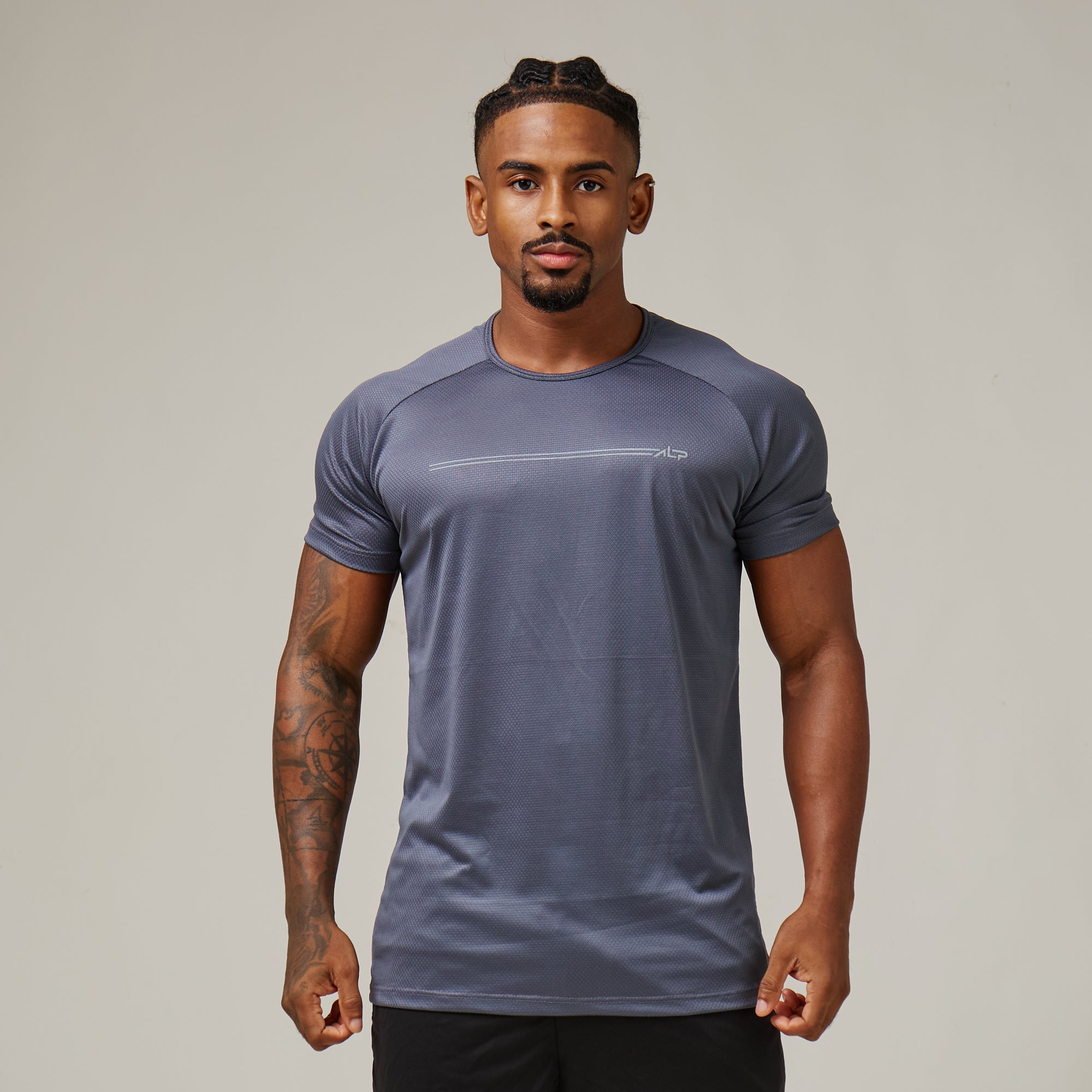 Camiseta Dry Fit Parallel Line Cinza Sombra