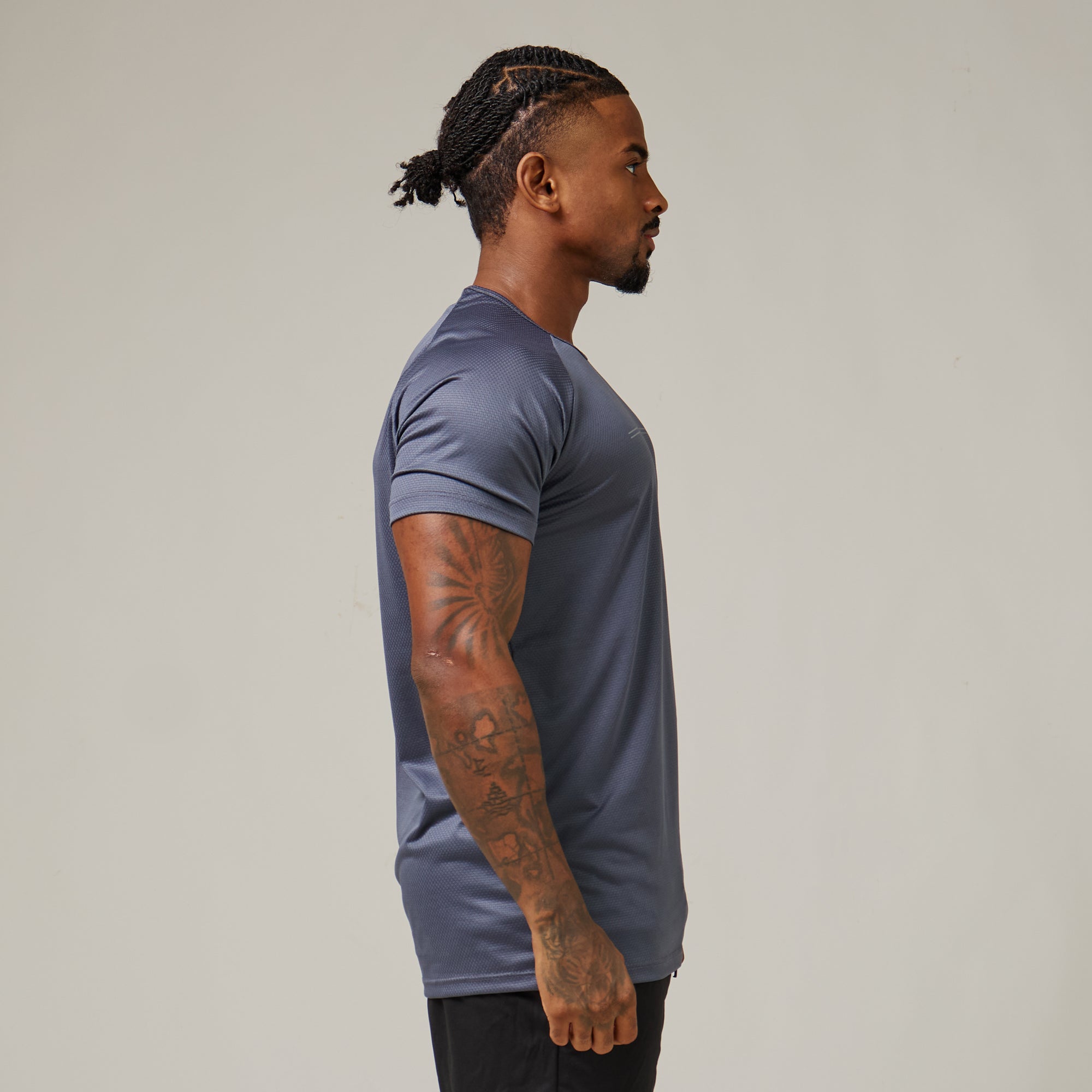 Camiseta Dry Fit Parallel Line Cinza Sombra