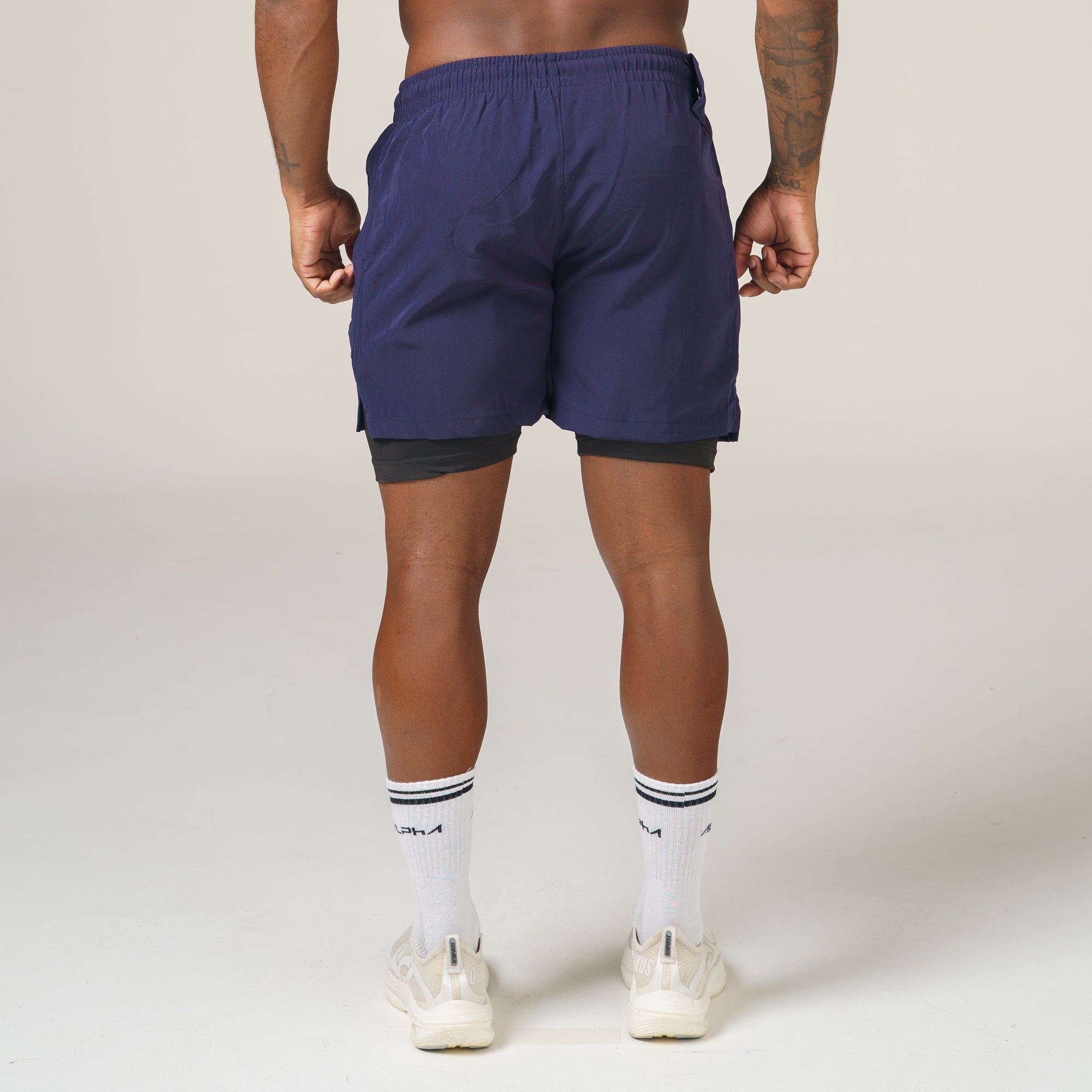 Short de Compressão Dry Fit Marinho Bolso Ziper - Fluid