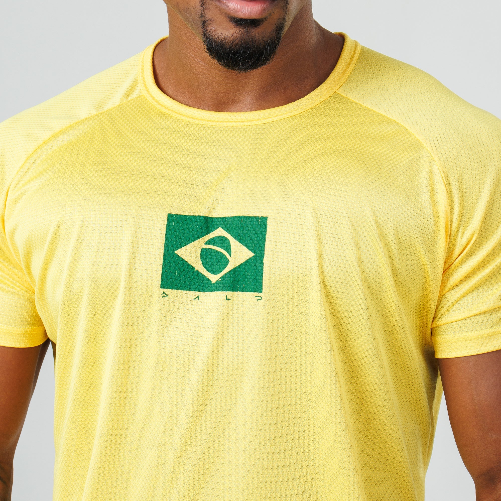 Camiseta Dry Fit Brasão Amarelo Bandeira