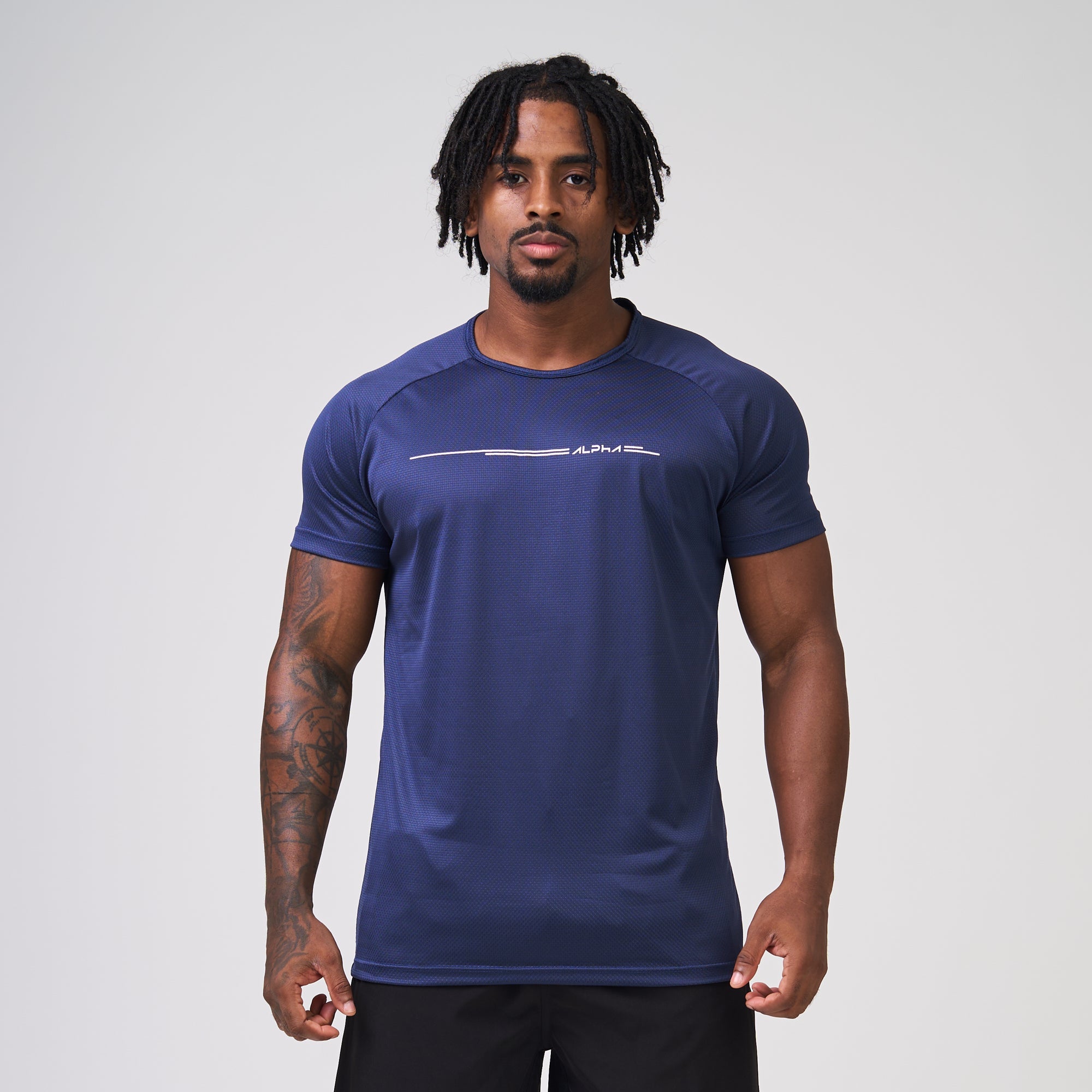 Camiseta Dry Fit Line Move Marinho Ashir