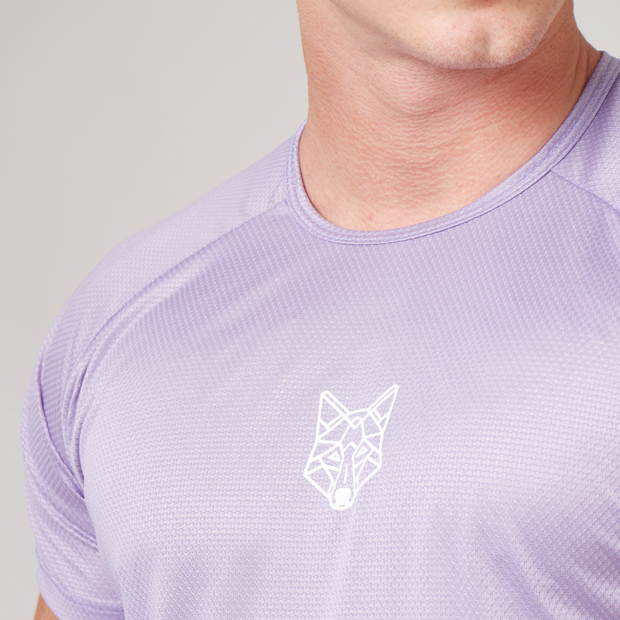 Camiseta Dry Fit Lobo Geométrico Lilás Malva