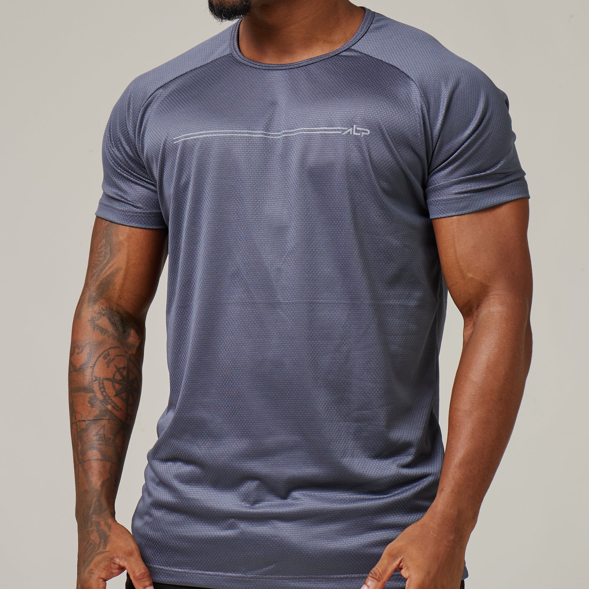Camiseta Dry Fit Parallel Line Cinza Sombra
