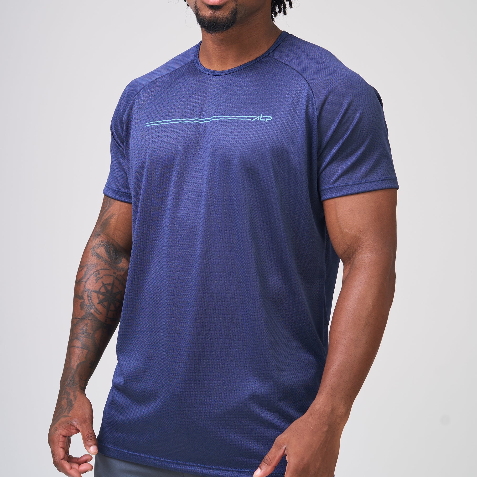 Camiseta Dry Fit Parallel Line Marinho Ashir
