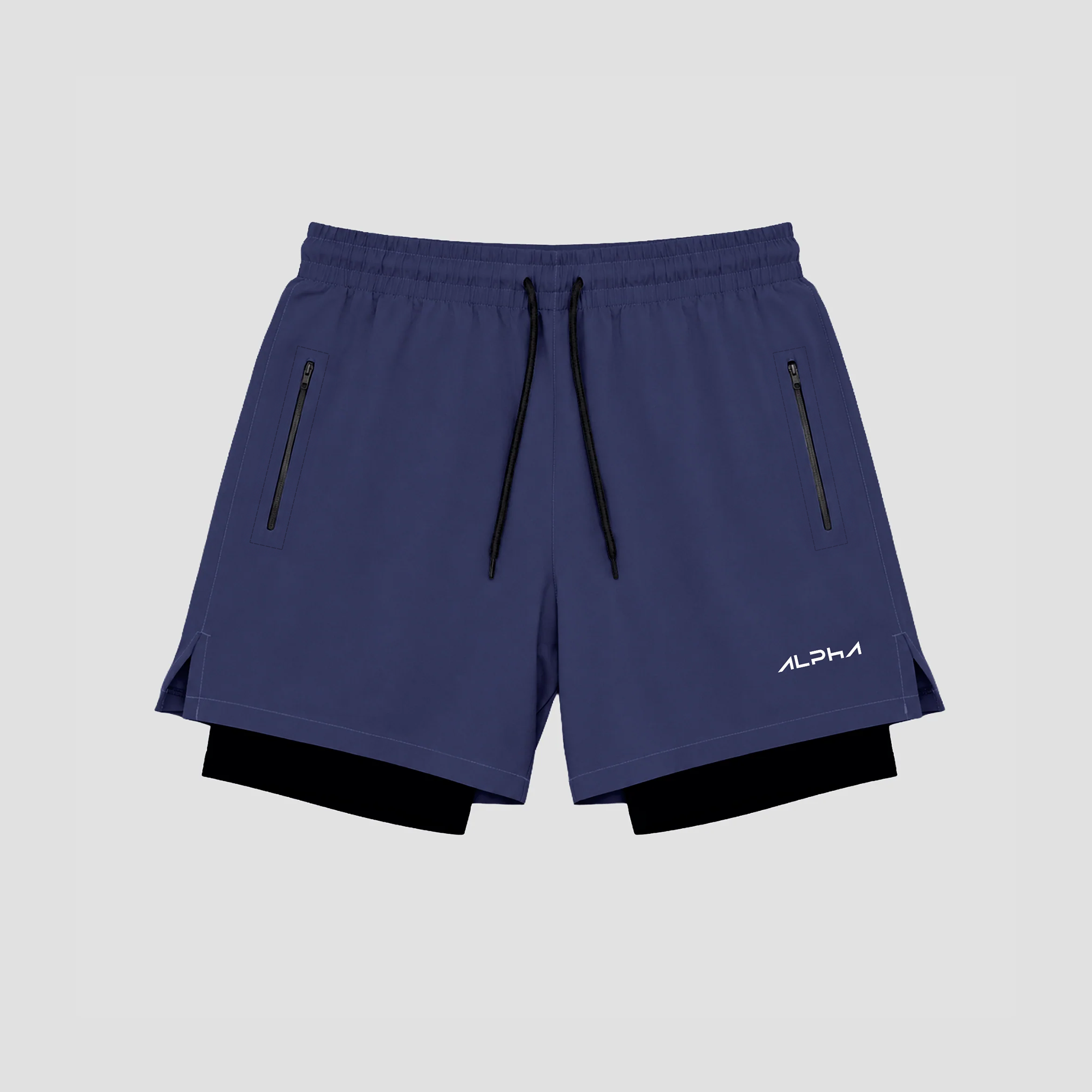 Short de Compressão Dry Fit Marinho Bolso Ziper - Fluid