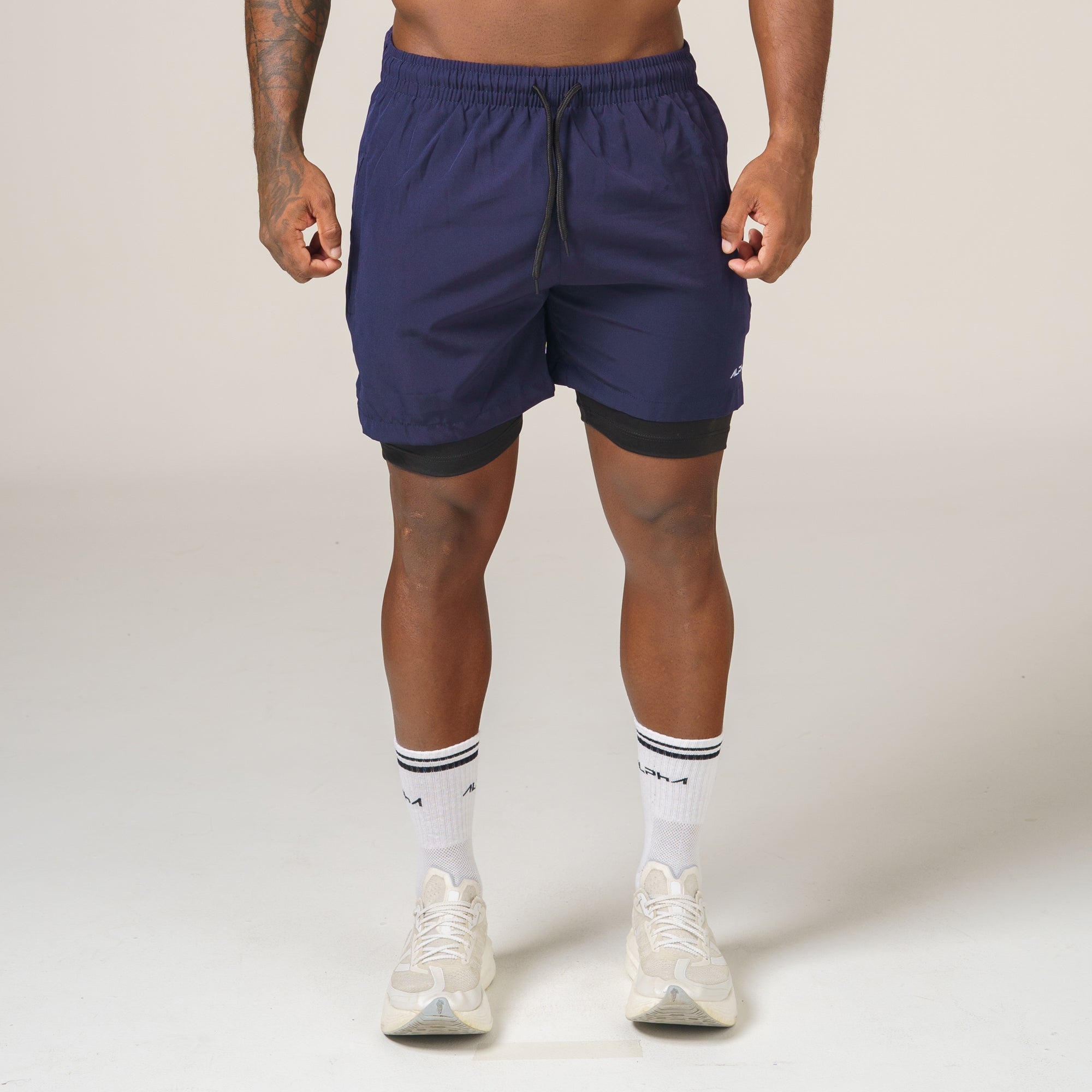 Short de Compressão Dry Fit Marinho Bolso Ziper - Fluid