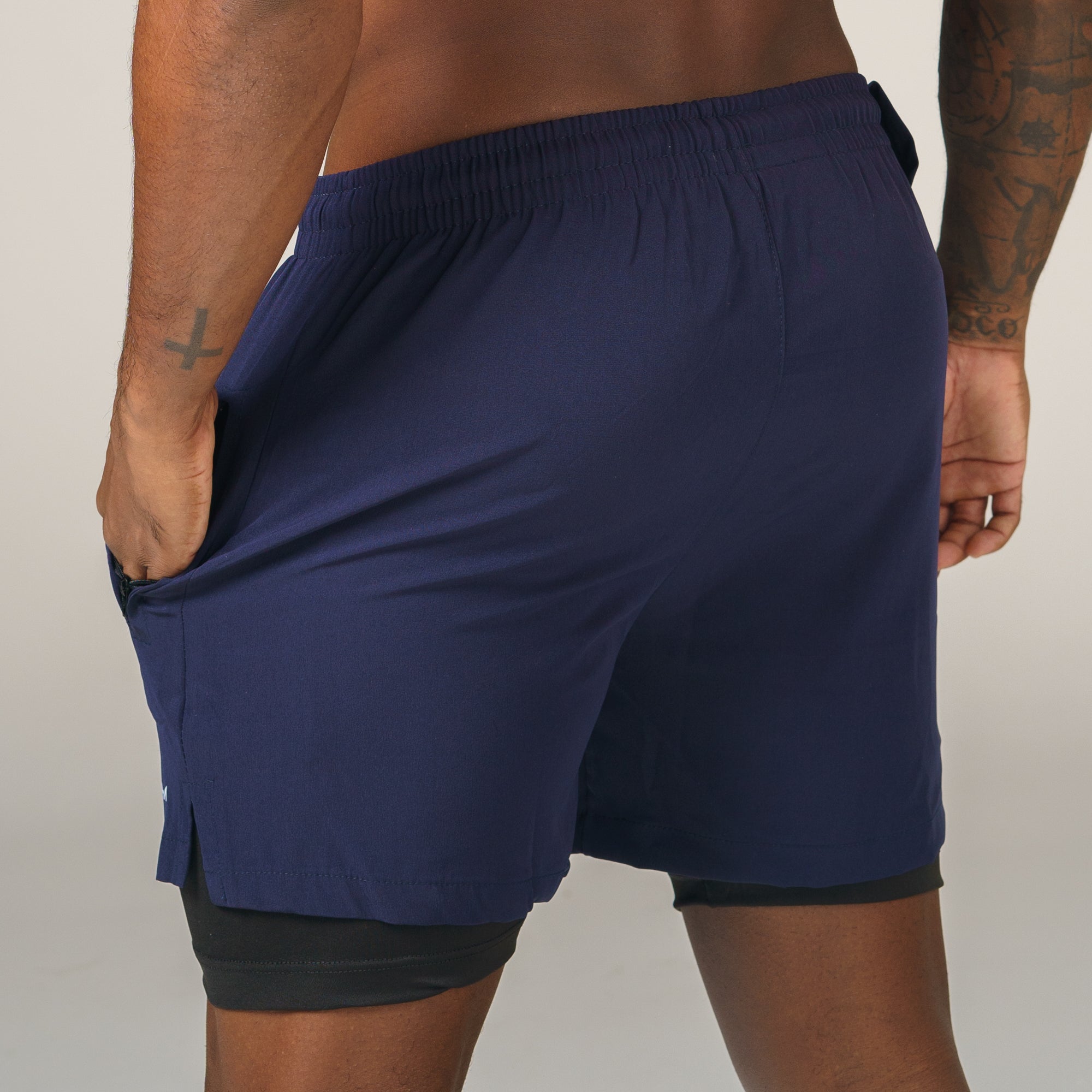Short de Compressão Dry Fit Marinho Bolso Ziper - Fluid
