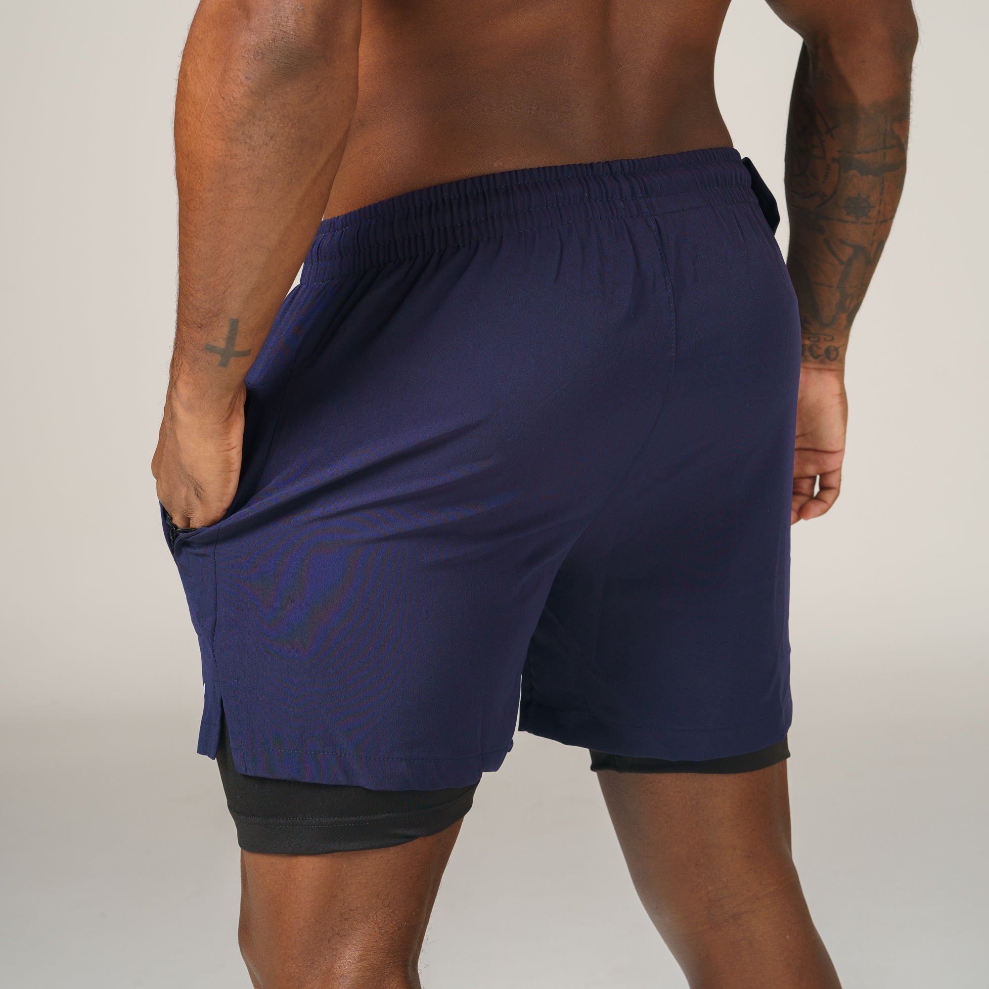 Short de Compressão Dry Fit Marinho Bolso Ziper - Fluid