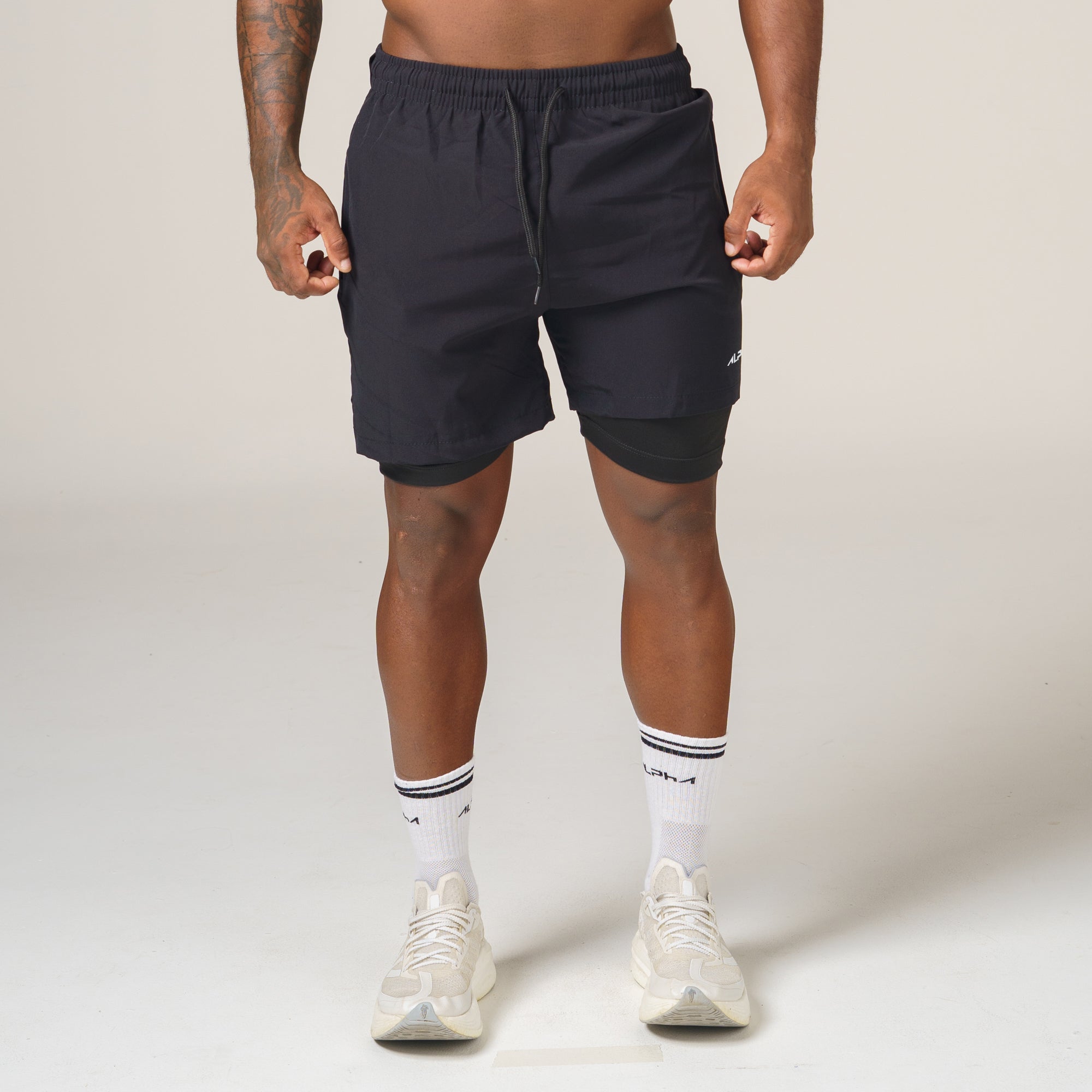 Short de Compressão Dry Fit Preto Bolso Ziper - Fluid