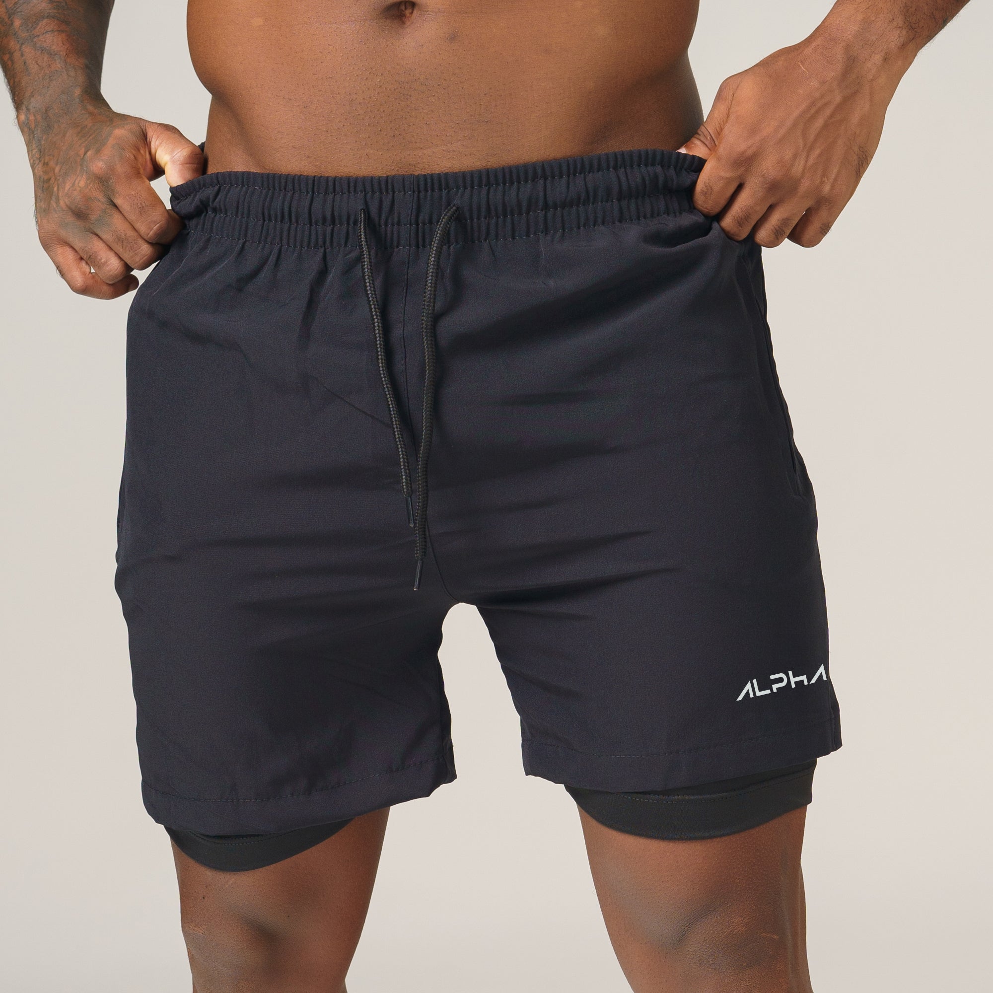 Short de Compressão Dry Fit Preto Bolso Ziper - Fluid