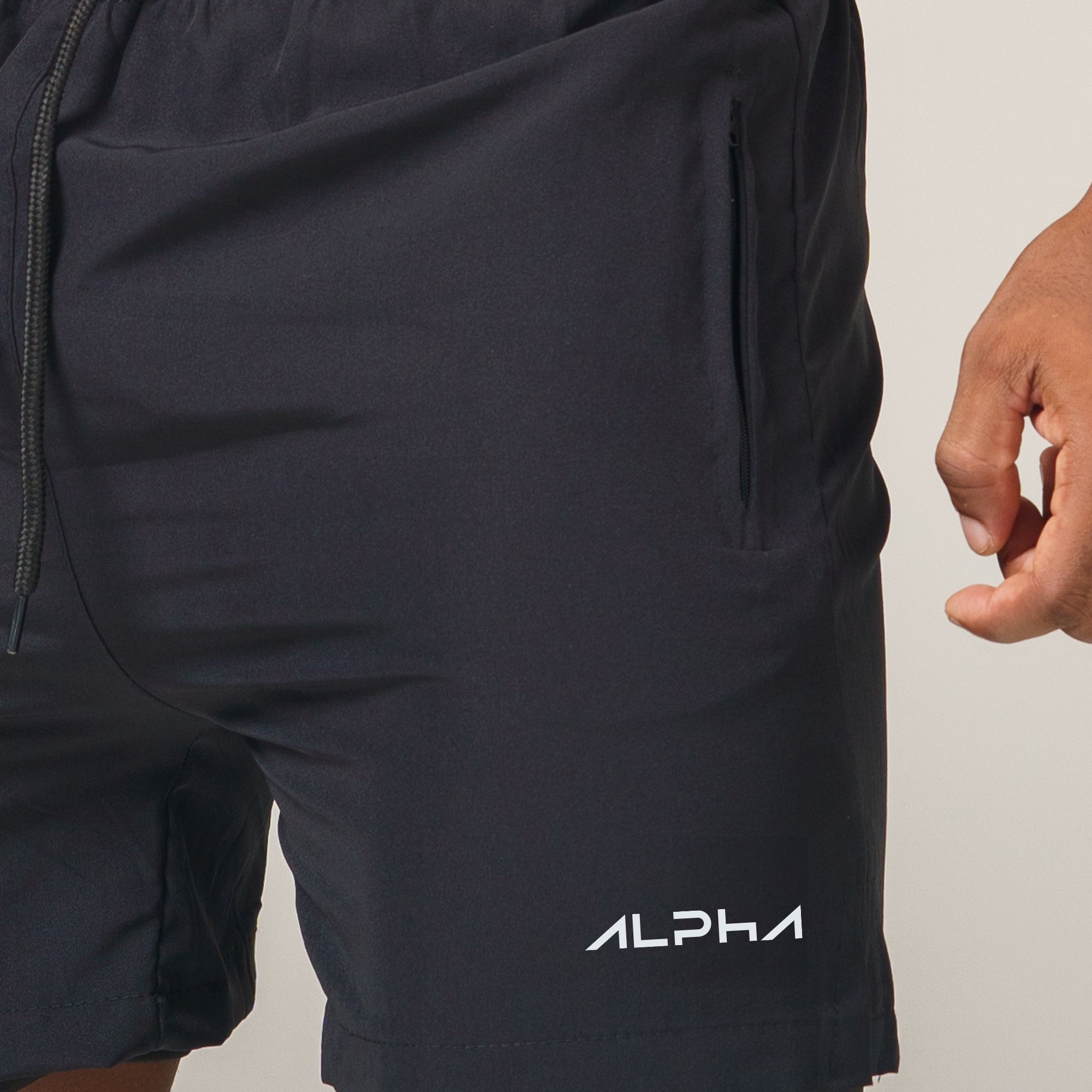 Short de Compressão Dry Fit Preto Bolso Ziper - Fluid