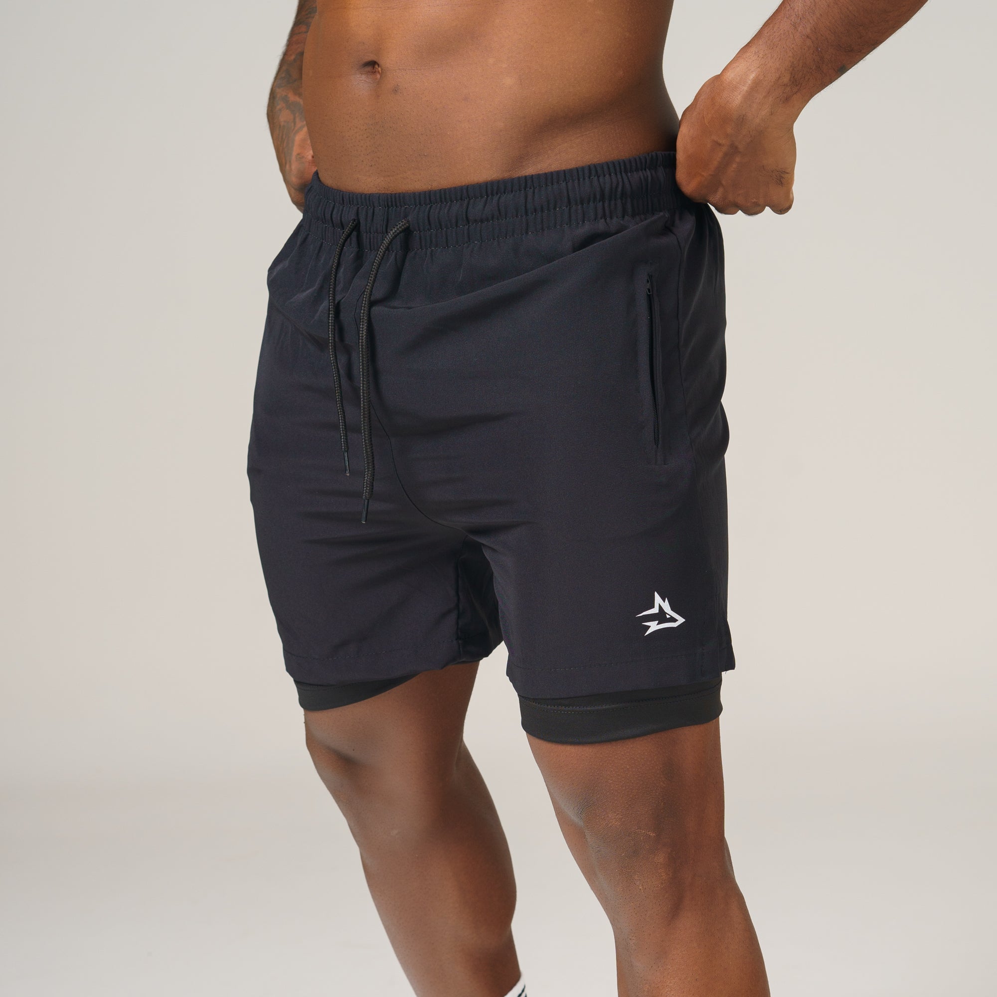 Short de Compressão Dry Fit Preto Bolso Ziper - Lupus